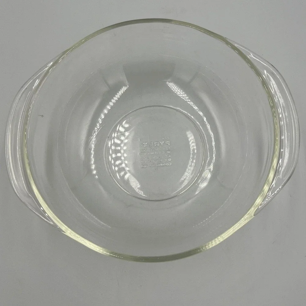 Pyrex Casserole Dish Unisex 2qt Clear Very Good 024 Round Glass Baking Bowl